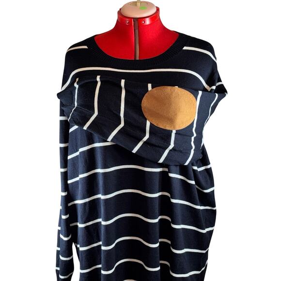 Market & Spruce Womens 3X Black & White Striped Nautical NWOT - Picture 3 of 7